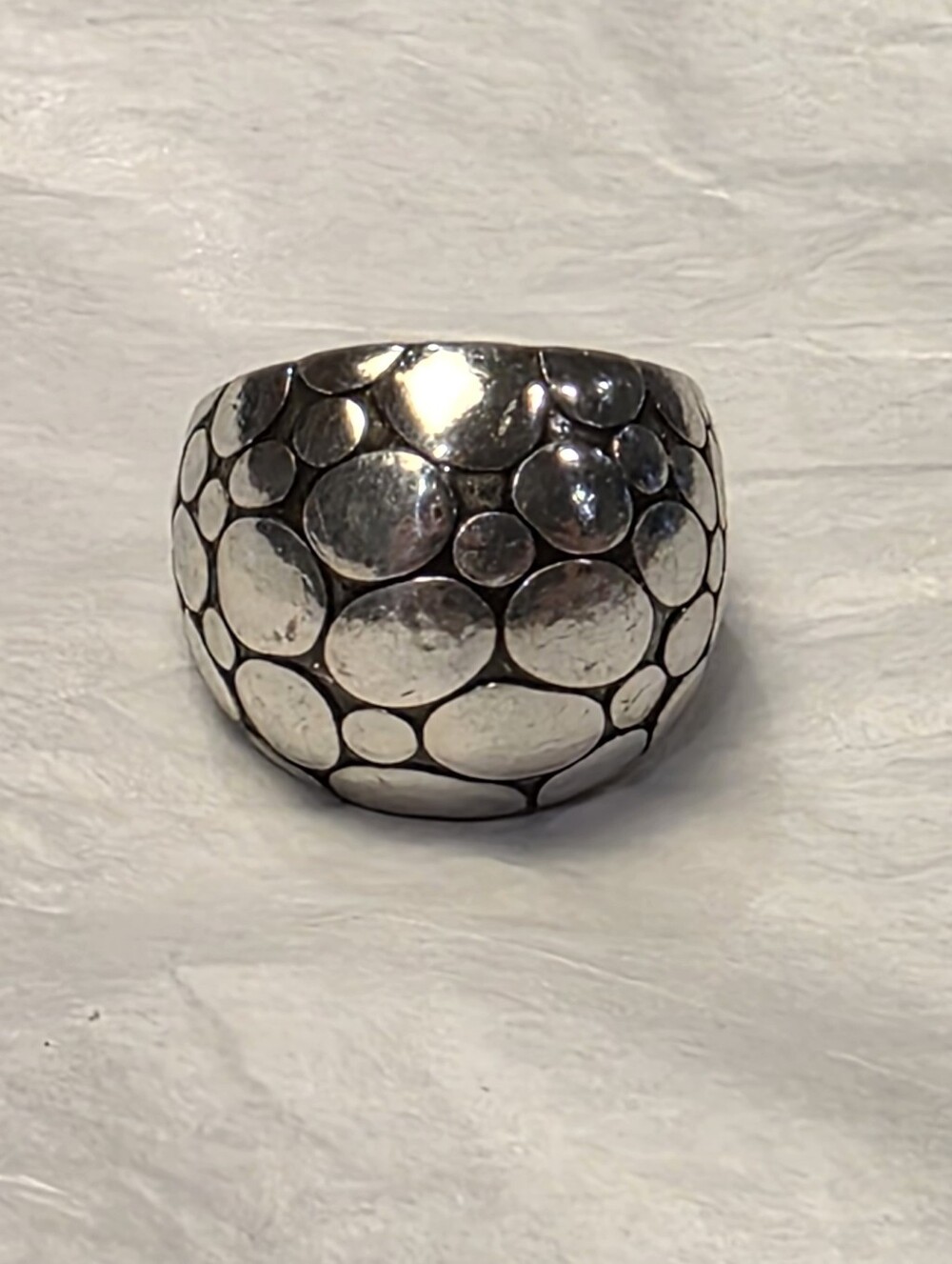 Brighton Pebbled Silver Bubble Dome Ring  Size 6.5-7